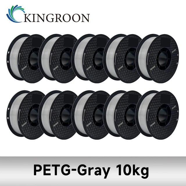KINGROON 10KG PLA/ ABS/ PETG Filament 1.75mm Black White Gray, 10 Rolls