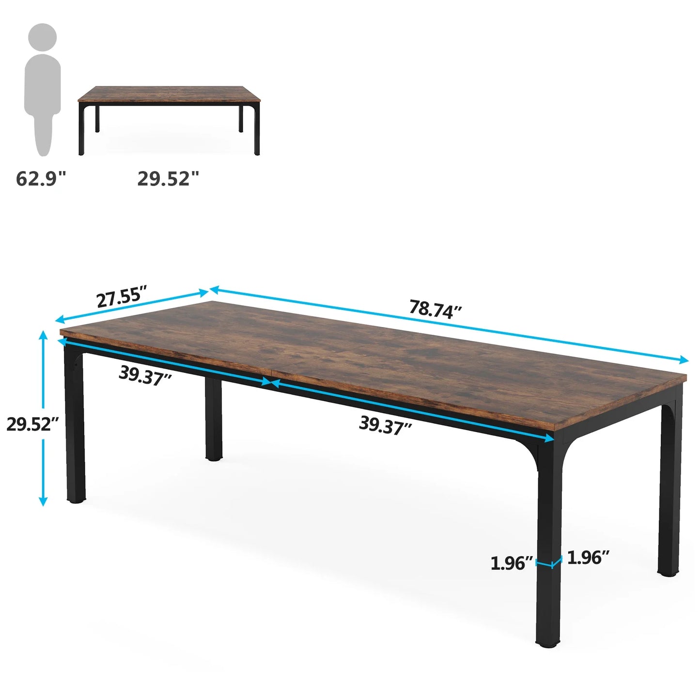 Tribesigns 78.7 Inches Extra Long Computer Desk, 2 Person Desk