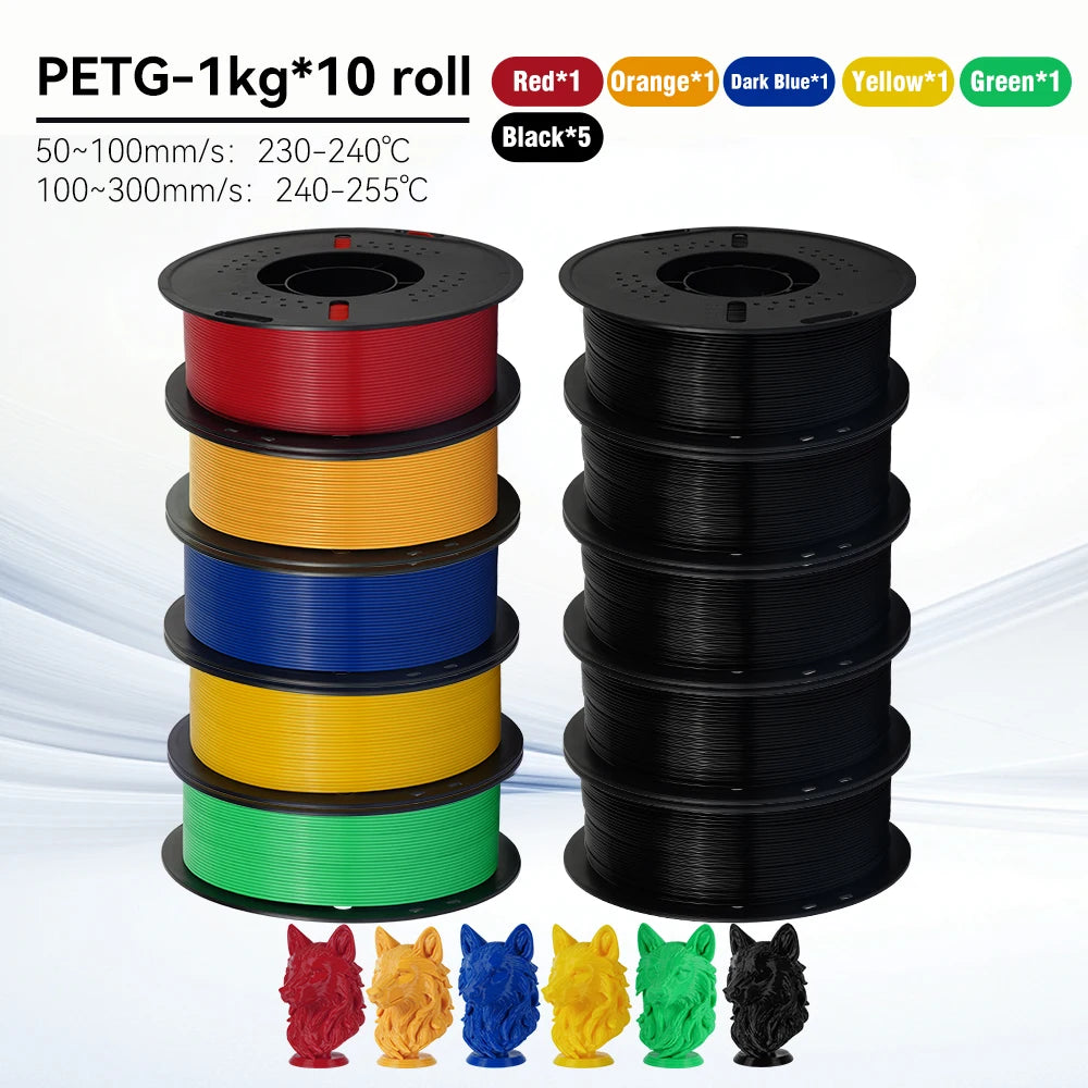 KINGROON 10KG 1.75mm PETG Filament High Quality 3D Printing