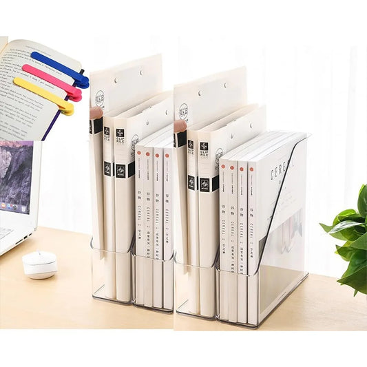 4-Piece Clear Acrylic File and Magazine Storage Rack