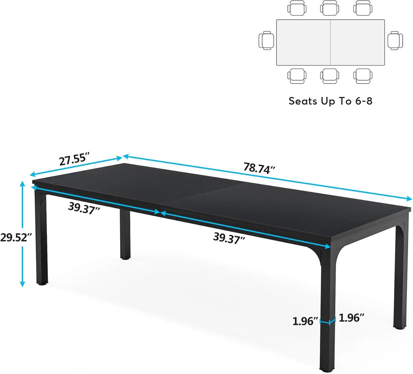 6.5ft Conference Room Table  78.74 W  27.56 D
