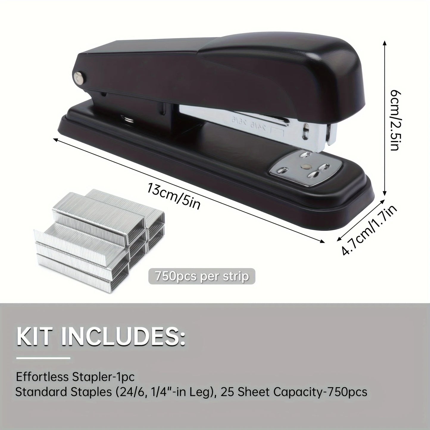 2 pcs Stapler With 1500 Staples, Office Stapler