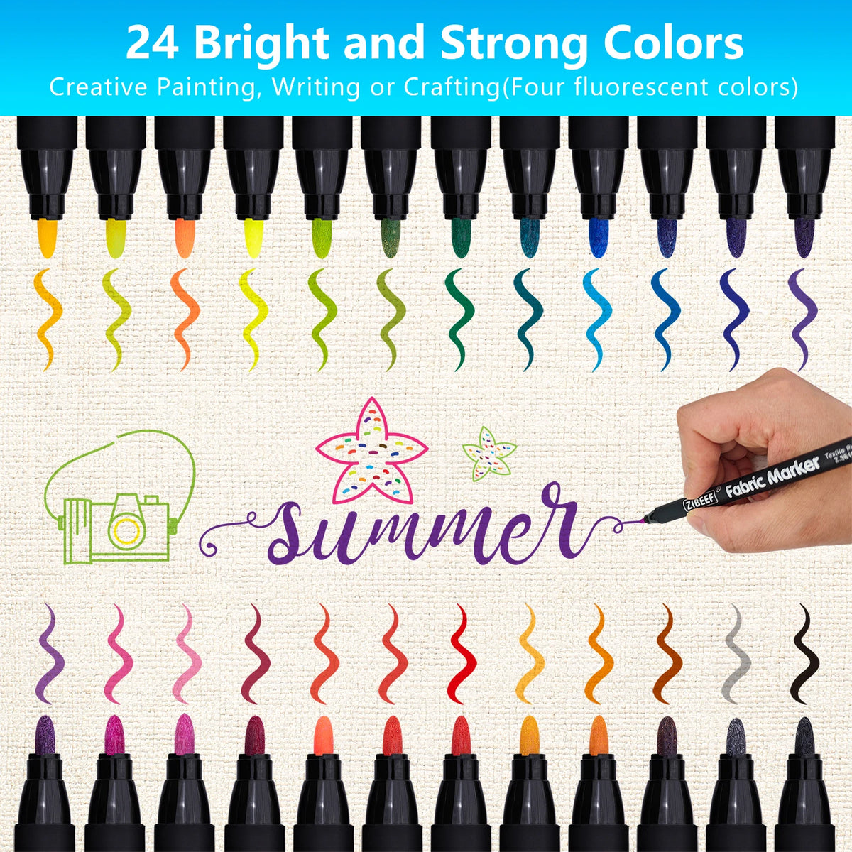Fabric Markers Pens, Permanent No Bleed Markers