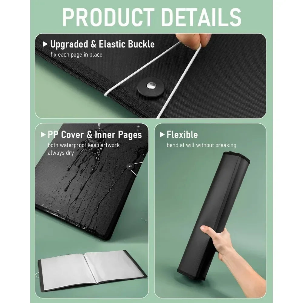 11x14 "Art portfolio folder with 30 pockets, 60 page binder
