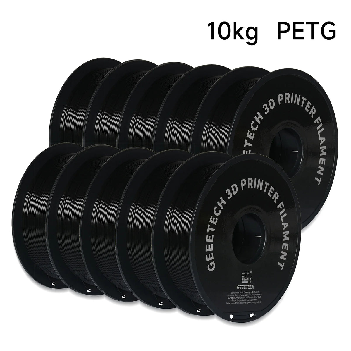 GEEETECH 10Kg In One Box Matte/PETG/Silk PLA/TPU/ABS 3D PLA Filament 1.75mm