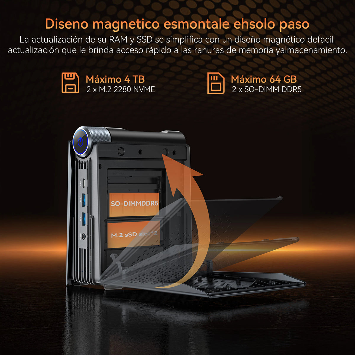 ACEMAGIC S3A Mini PC Gaming AMD R7 H255 RAM 16GB LPDDR5 512GB SSD BT5.2