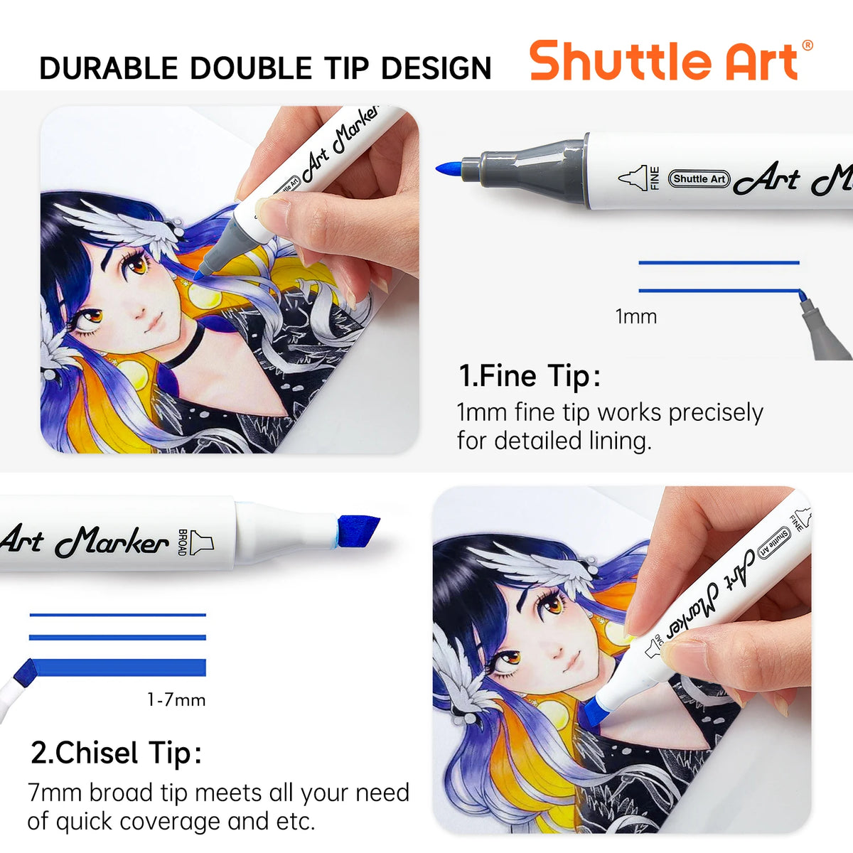 Shuttle Art 310 Colors Alcohol Markers, Marker Bag with Holders
