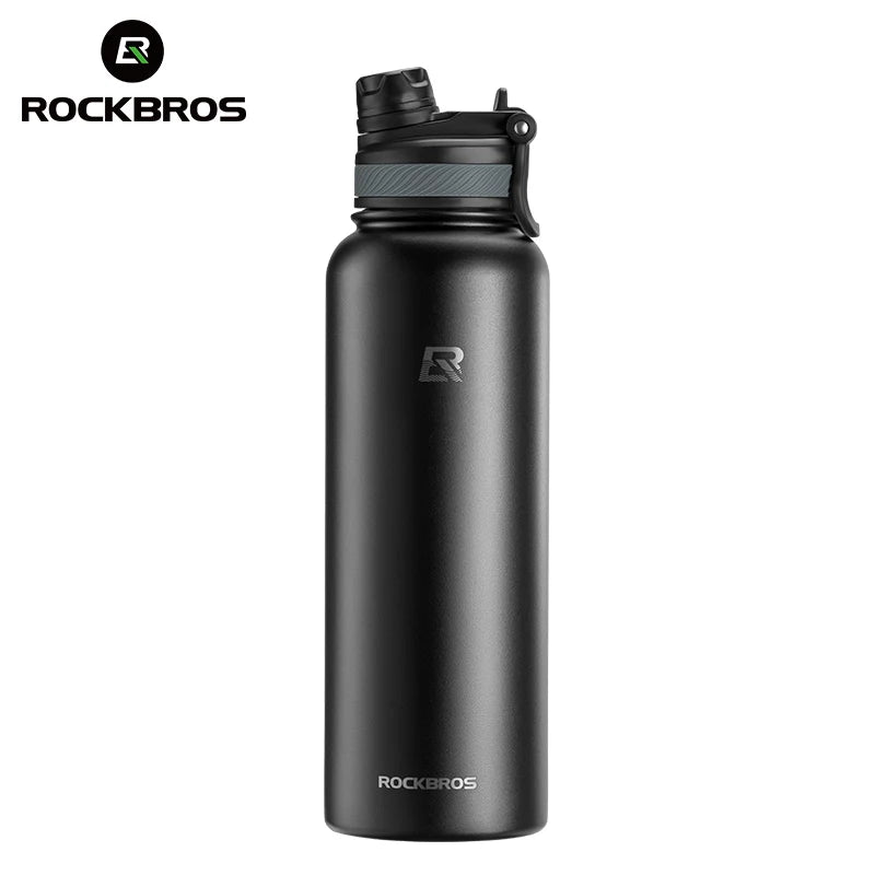 ROCKBROS Thermos Water Bottle 500ml 1000ml Non Slip Stainless Steel