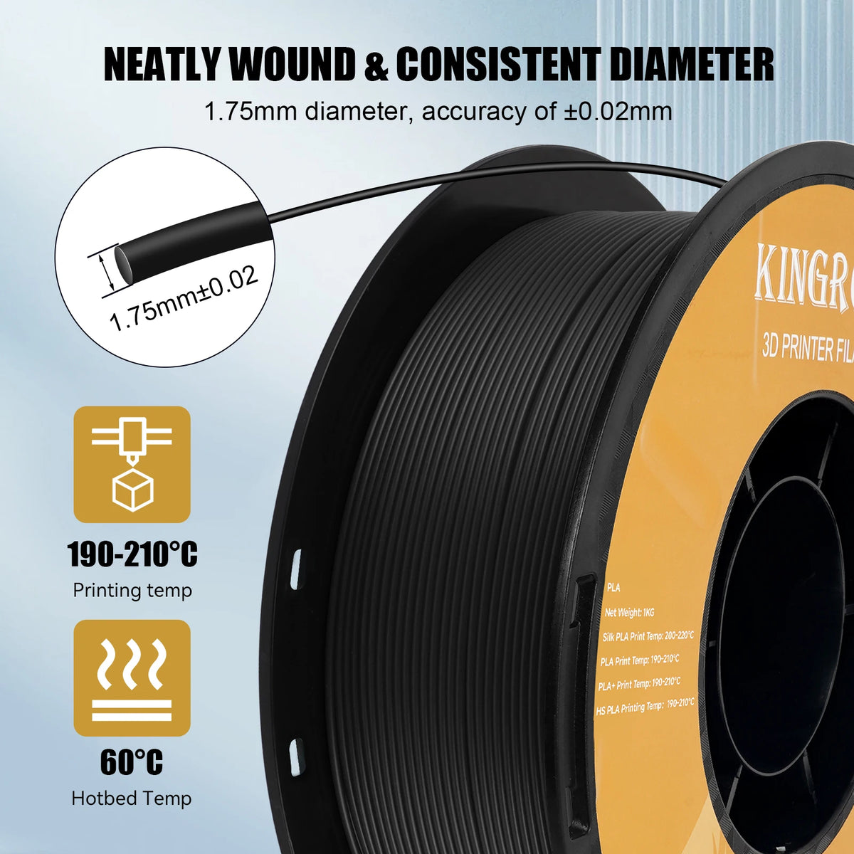 KINGROON HS-PLA Filament 1.75mm High Speed PLA 5/10KG