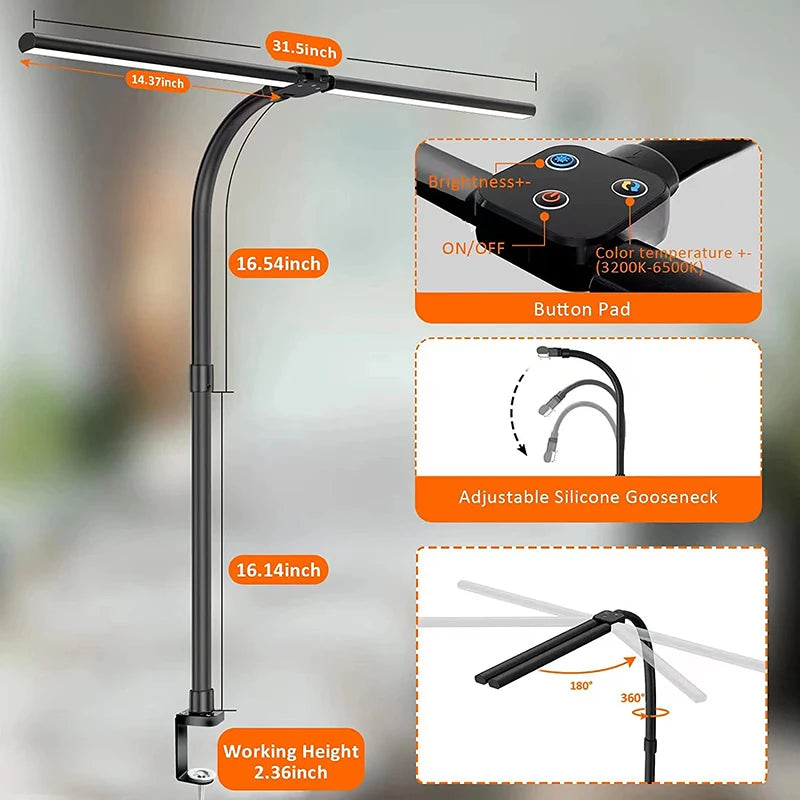 LAOPAO Double Head LED Desk Lamp EU/US Architect Desk Lamps