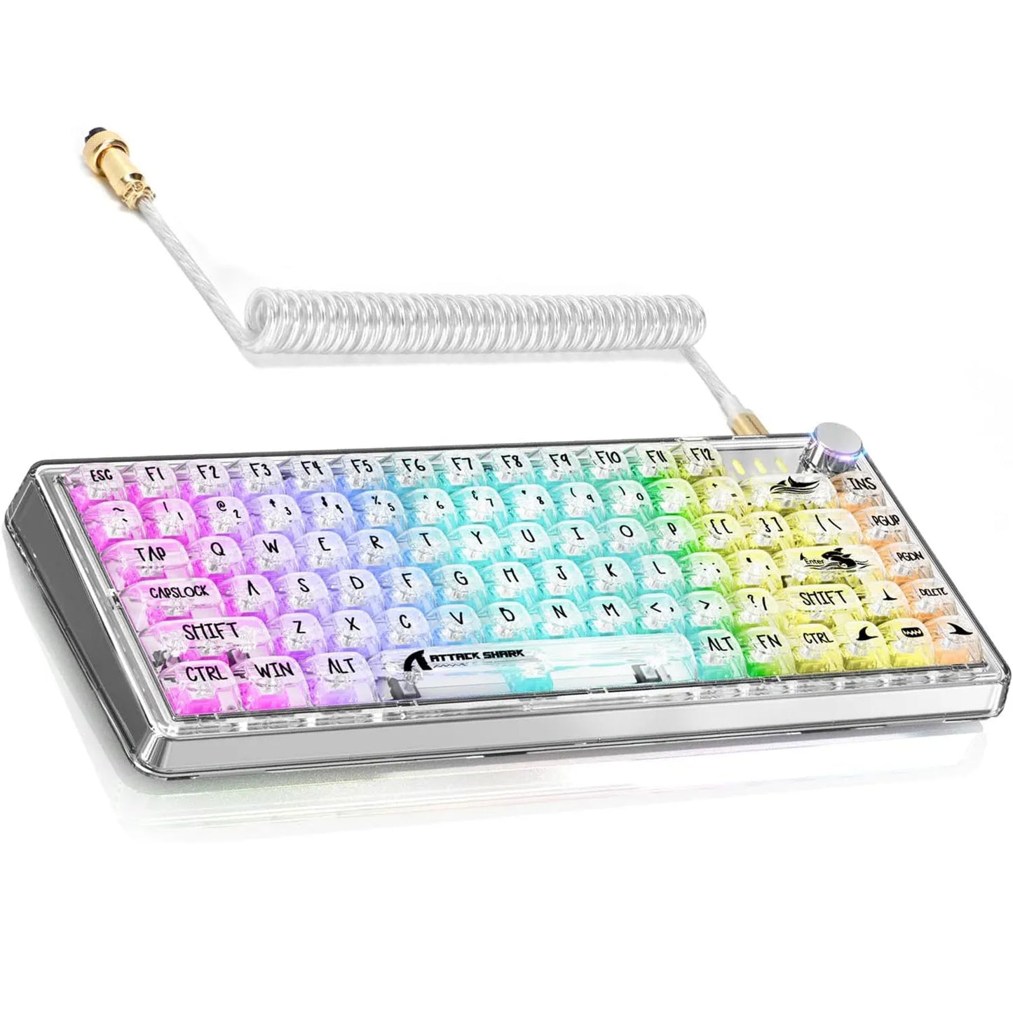 TKL Hot Swappable Wired Keyboard, Transparent PC Keycaps