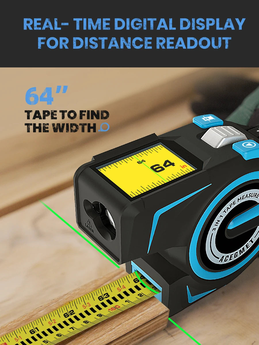 Laser Tape Measure 100M Professional Laser with Instant Digital Readout