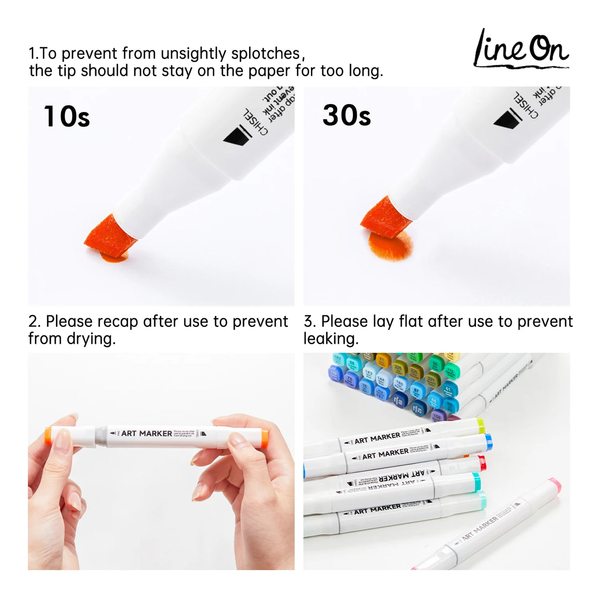 Lineon 172 Colors, 171+1 Marker Pens Plus 1 Marker Pad 1 Case