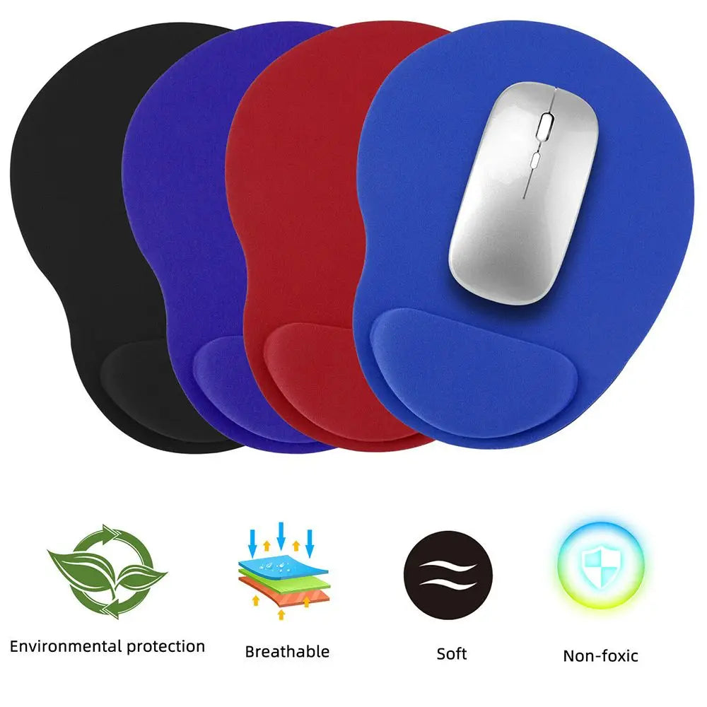 Ergonomic Wrist Rest Mouse Pad with Memory Foam - Non-Slip Gel Support