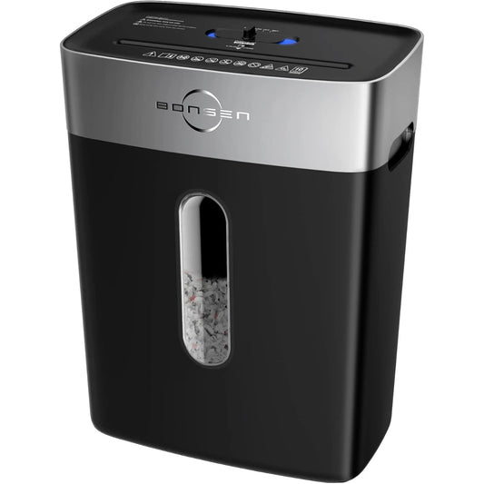 BONSEN 10-Sheet Cross-Cut Home Office Shredder, Jam-Proof& 4 Gal Bin