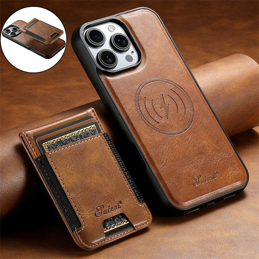 2 In 1 Luxury Magsafe Magnetic Wallet Leather Phone Case