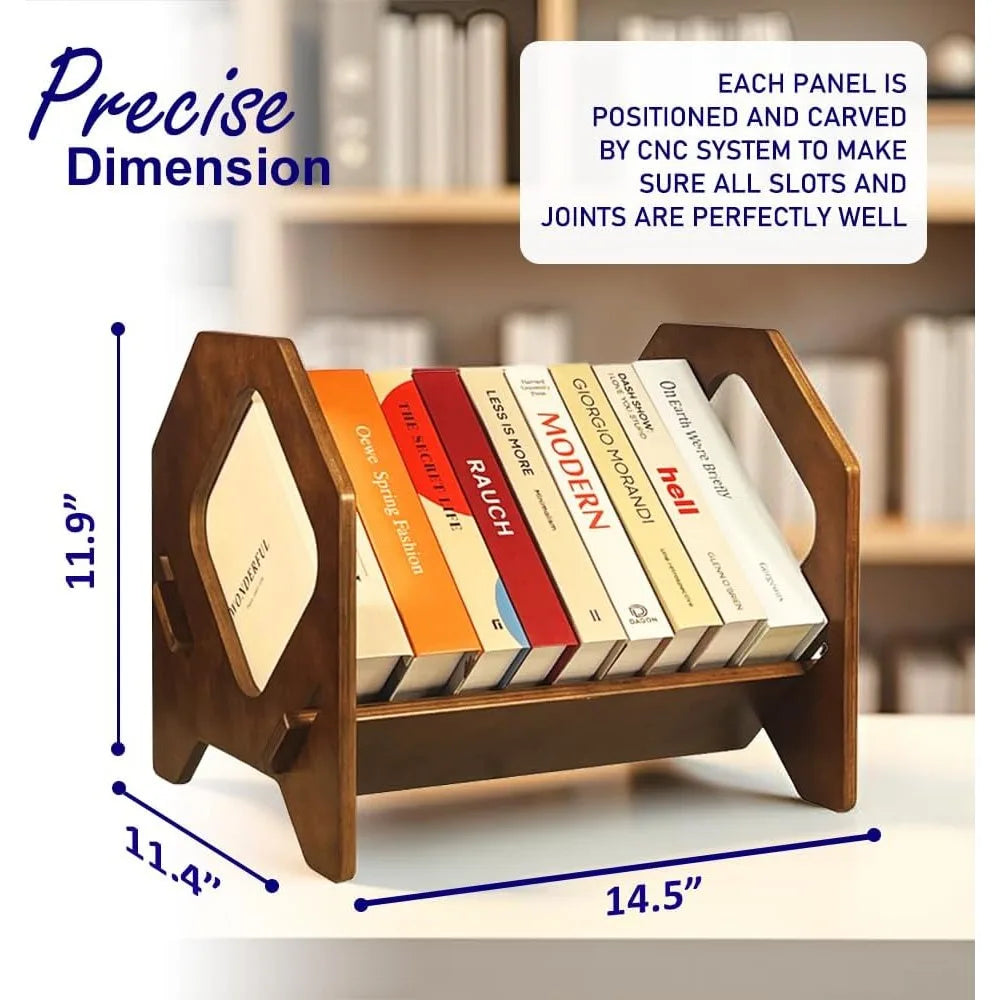 Compact Stackable Bookshelf Organizer with Handle