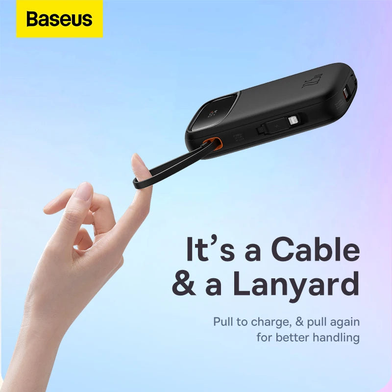 Baseus Qpow2 Power Bank Dual-Cable Digital Display Fast Charge 20000mah