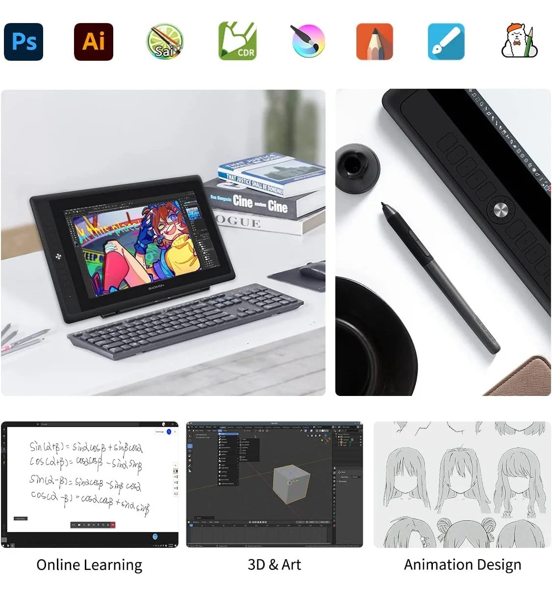 GAOMON PD156PRO Graphics Tablet  15.6” Full-Laminated 8192 Levels