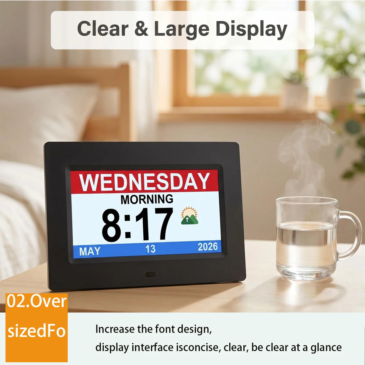 Clocks for Seniors, Digital Clock with Day and Date