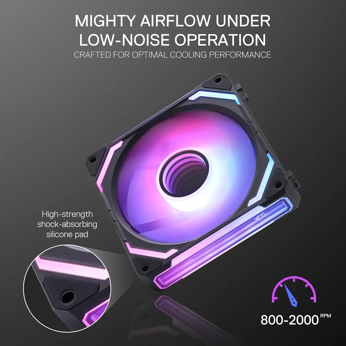 Redragon GCF012 Standard 120mm PC Case Fan,5V 3Pin ARGB Lighting 4 Pin PWM