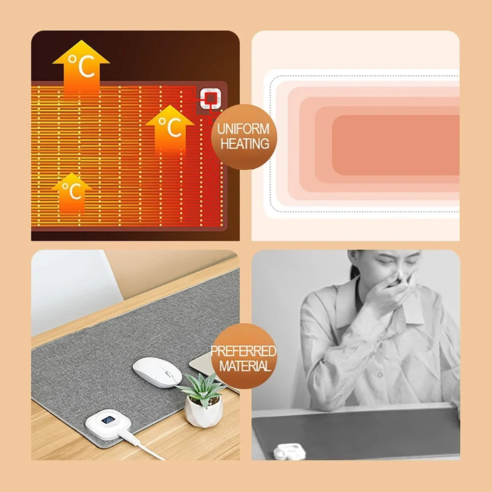 Heating Mouse Pad 80x33cm 35℃/40℃/45℃/50℃/55℃/60℃ Adjustable