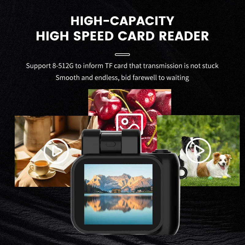 Mini Camera With Screen HD 1080p With Flash Lamp And Battery Dock