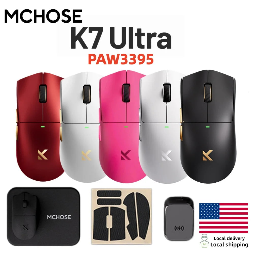 MCHOSE K7 Ultra Wireless Gaming Mouse PAW3950 Dual 8K Polling Rate