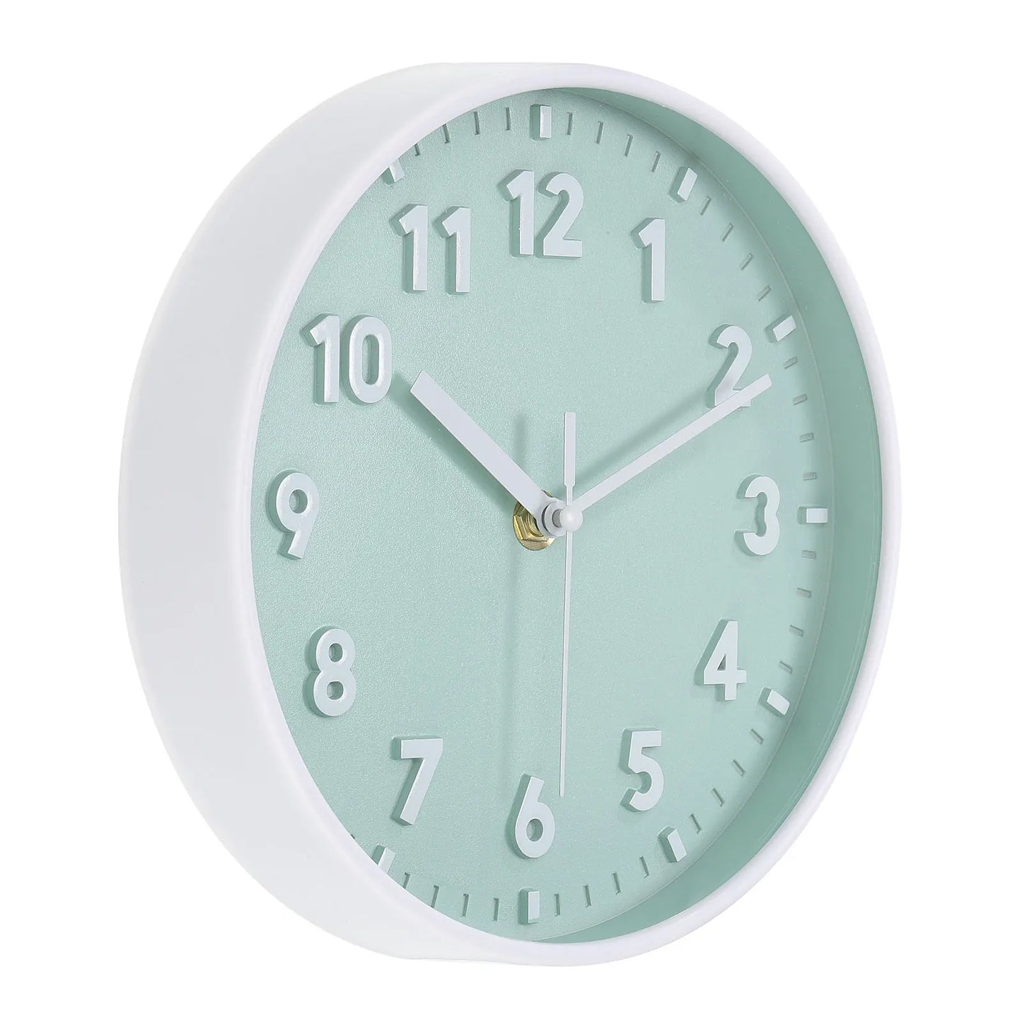 8 Inch Wall Clock 3D Non-Ticking Round Wall Clocks for Office