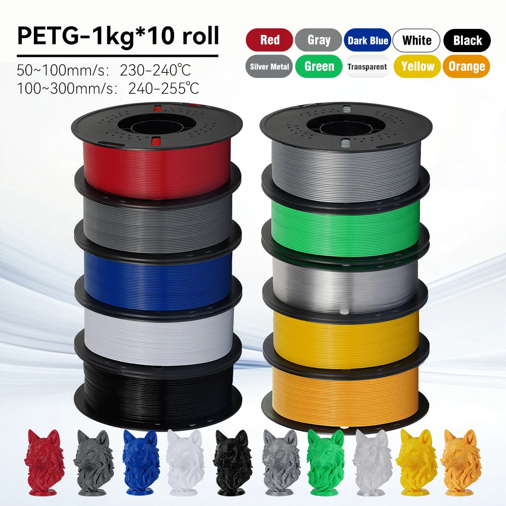 KINGROON 10KG 1.75mm PETG Filament High Quality 3D Printing