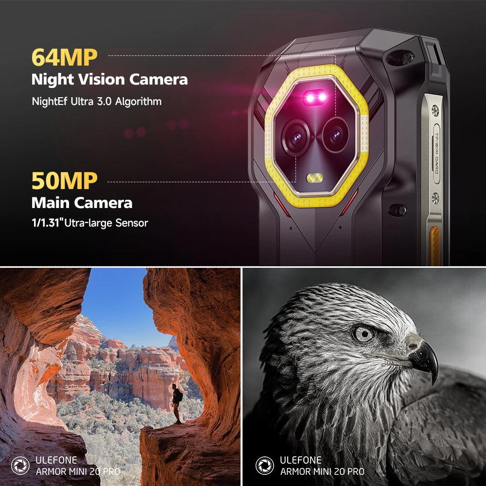 Ulefone Armor Mini 20 Pro 5G 4.7' Rugged Phone 64MP 6200mAh 16+256G