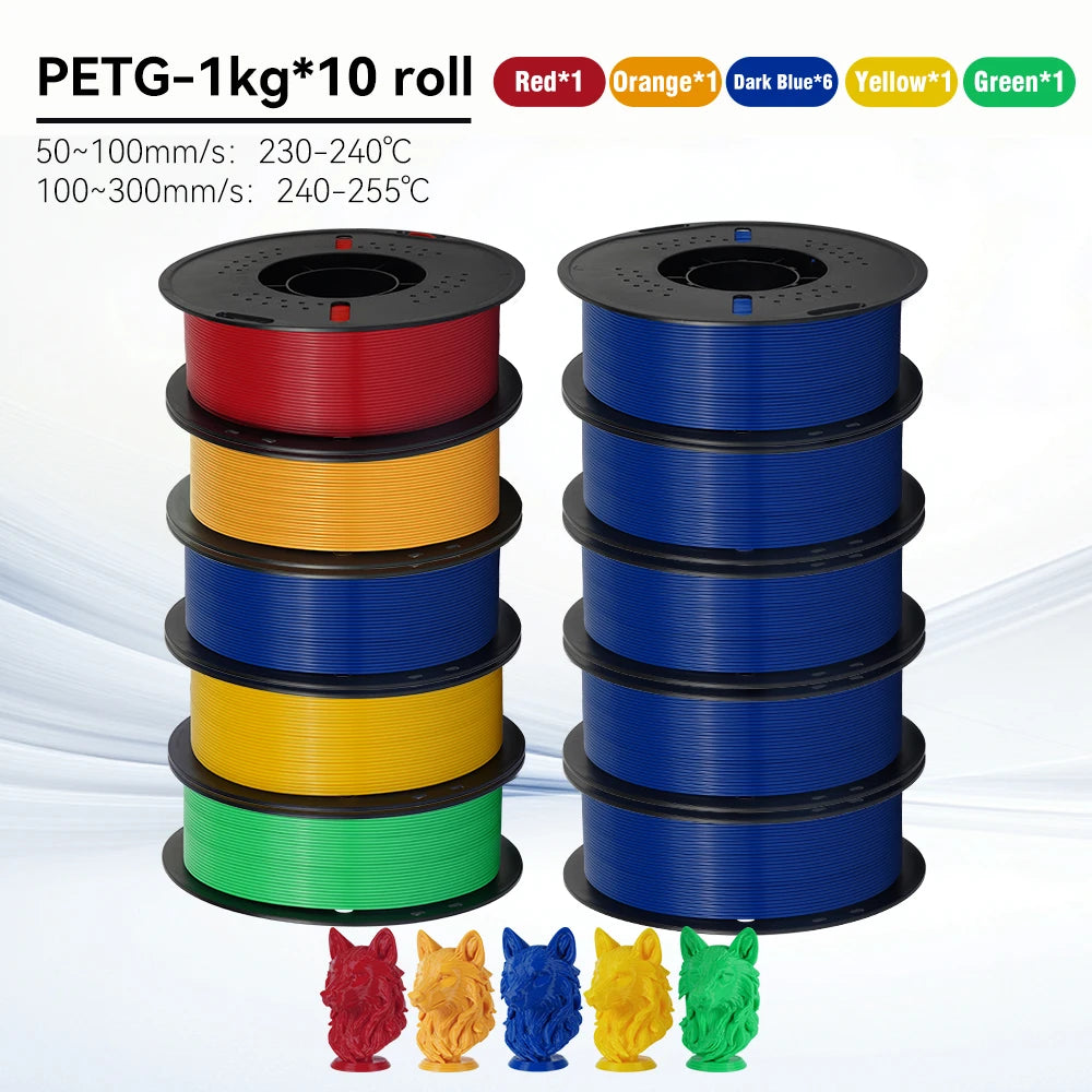 KINGROON 10KG 1.75mm PETG Filament High Quality 3D Printing