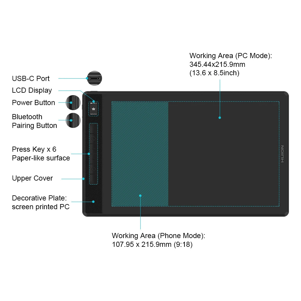 HUION Inspiroy Giano G930L Graphic Tablet