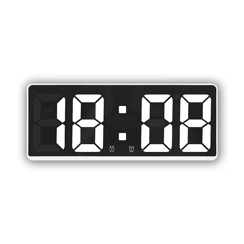 Acrylic/Mirror Digital Alarm Clock 12/24H Electronic LED Clock