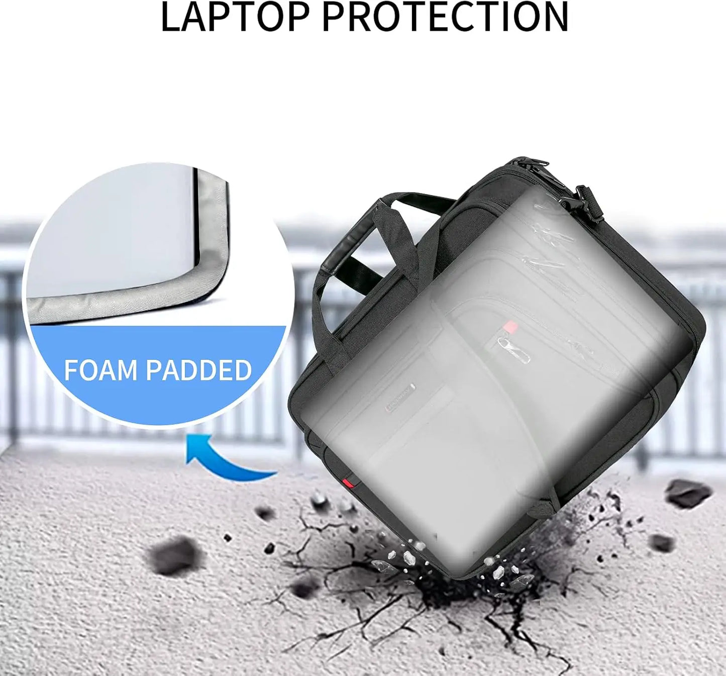 Expandable Laptop Briefcase for Men & Women, Fits 17.3' Laptop