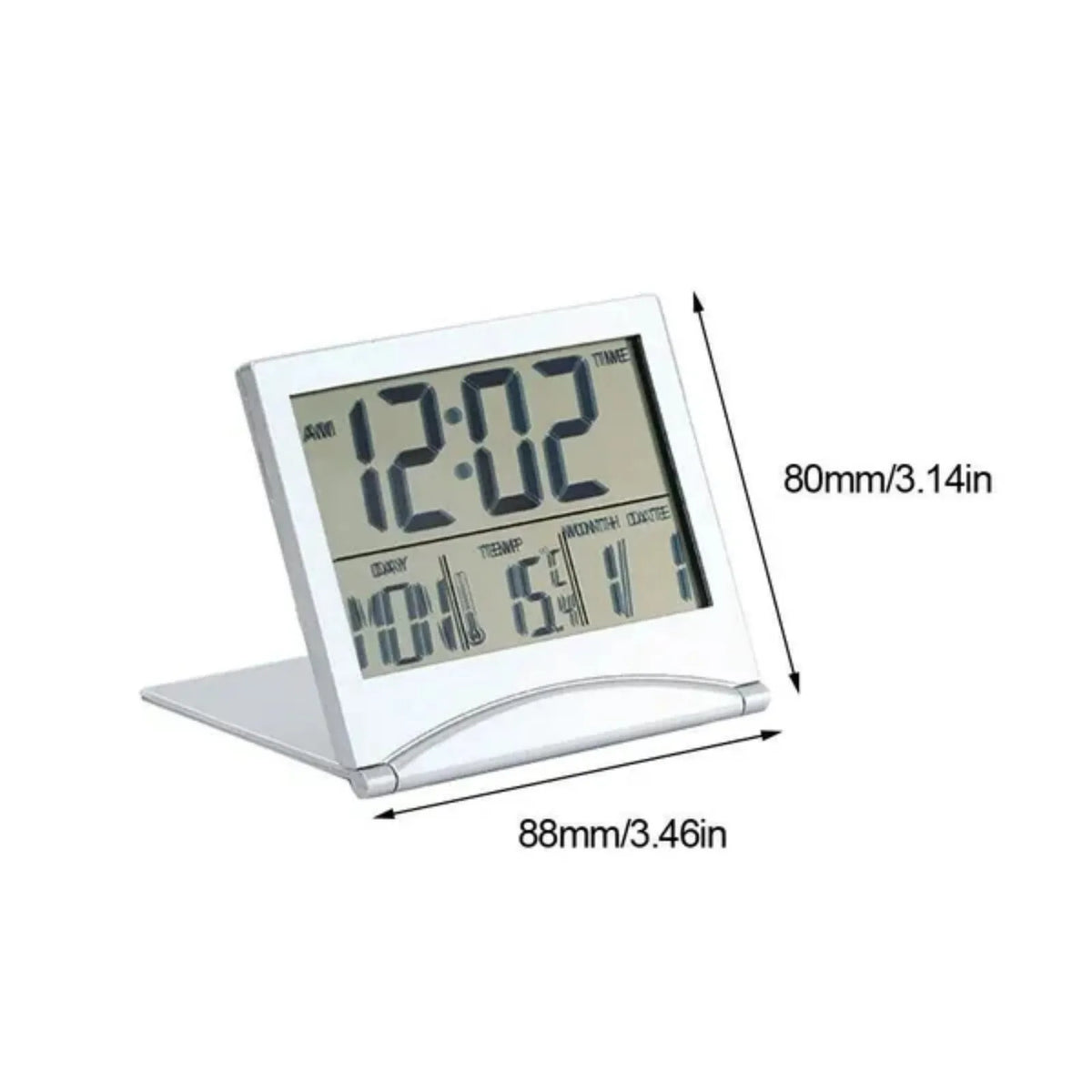 Digital Travel Alarm Clock Foldable Temperature LCD Clock