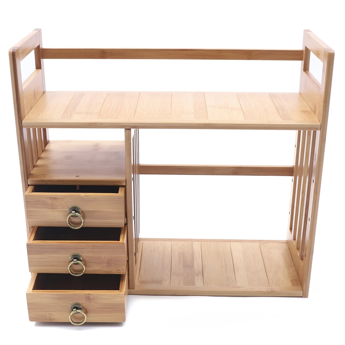 NEW Bamboo Desk Bookshelf Small Expandable Desktop Organizer