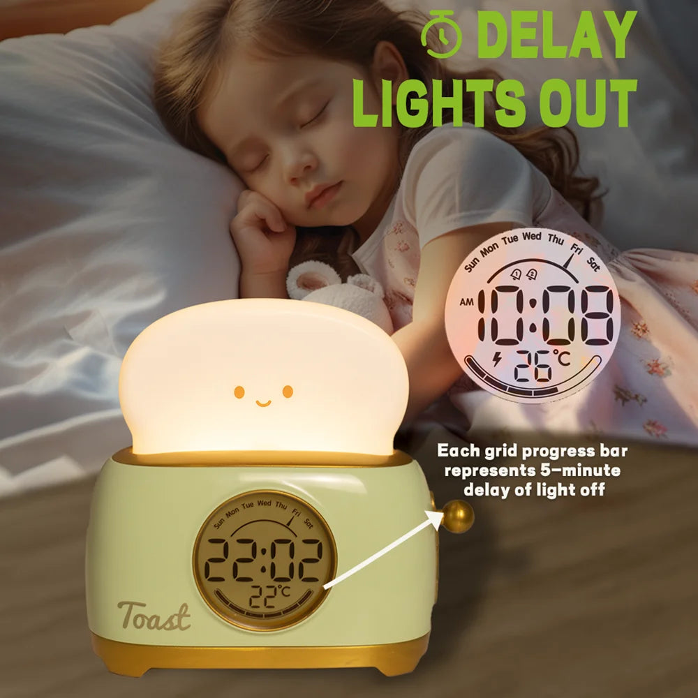 Kid Alarm Clock LED Night Light Digital Clock