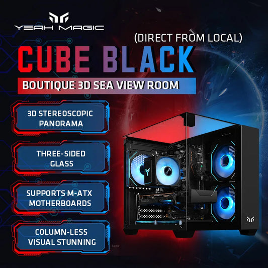 Yeah Magic CUBE Desktop Computer Case, Case Fan*3