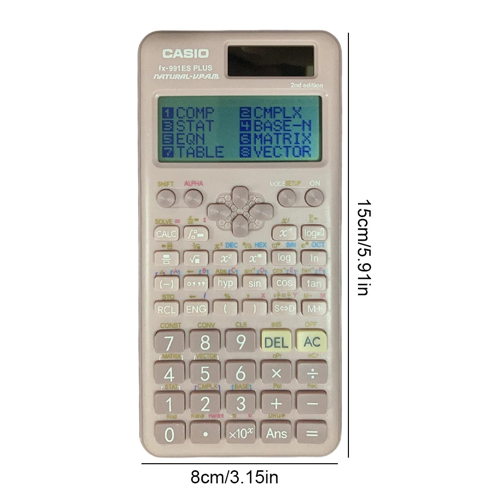 Pink Graphing Calculator 2-Line Display Math Calculator