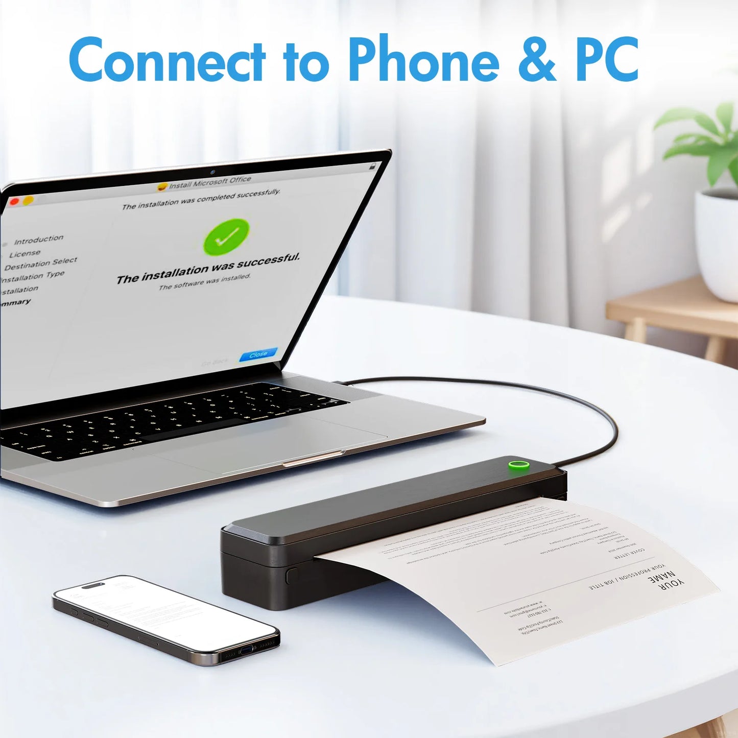 Portable Printers Wireless Inkless Thermal US Letter/A4/A5/B5