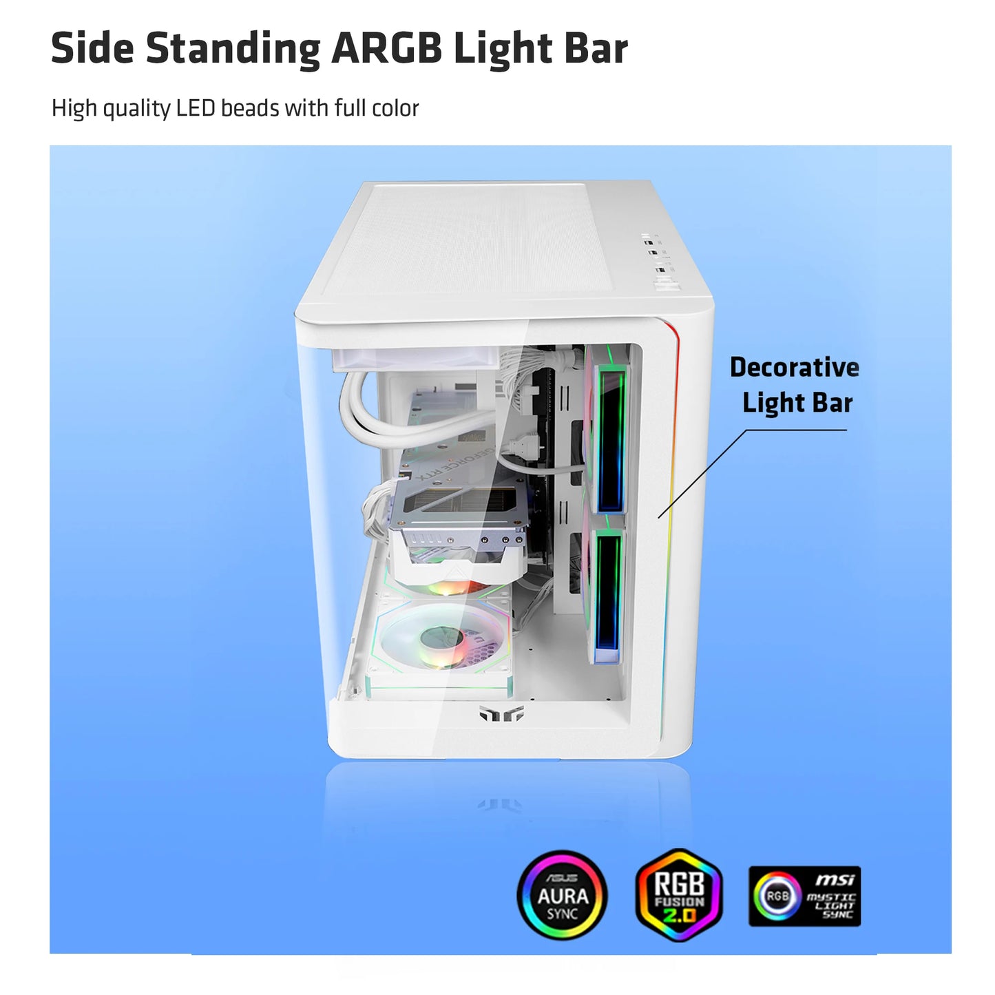 Yeah Magic BIFROST Desktop PC Case, Case Fan*3 Tempered Glass