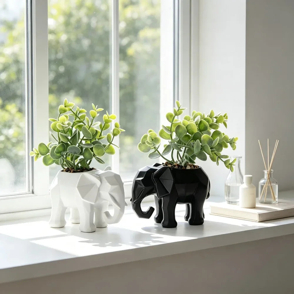 2Pack Artificial Plants with Pot for Home Decor