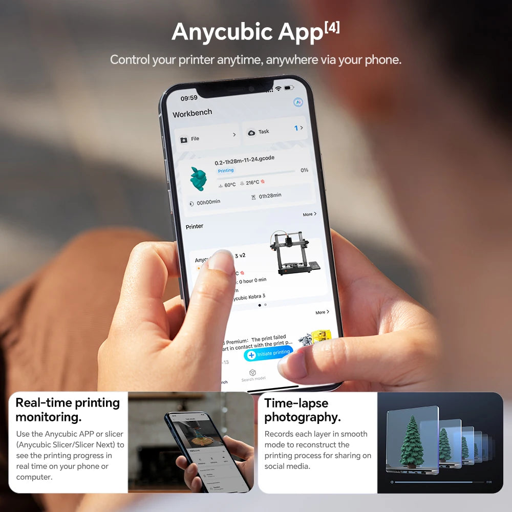 ANYCUBIC Kobra 3 V2 Combo AE Version 600mm/s
