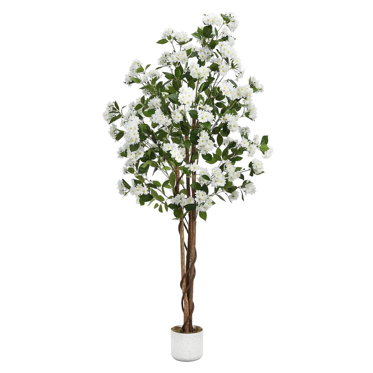 Artificial Osmanthus Tree, in Planter with Lifelike Flowers