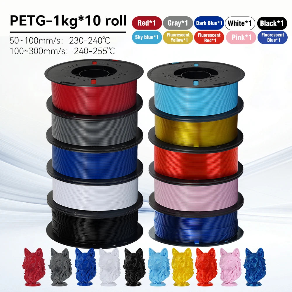 KINGROON 10KG 1.75mm PETG Filament High Quality 3D Printing