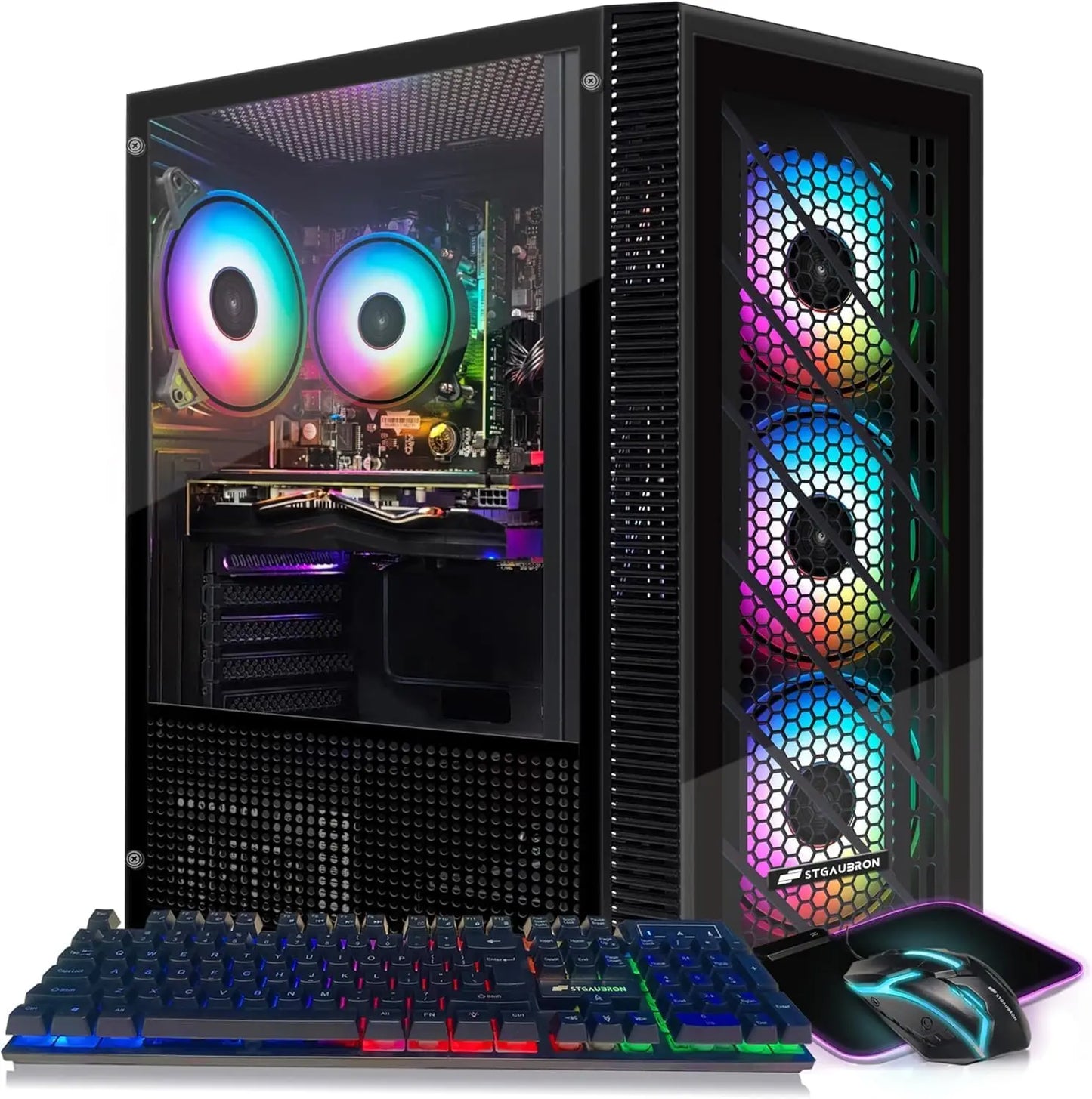 POPULAR Gaming PC Desktop, Intel 10th Gen G5905 3.5G, Radeon RX 580