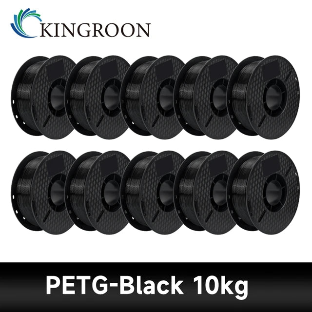 KINGROON 10KG PLA/ ABS/ PETG Filament 1.75mm Black White Gray, 10 Rolls