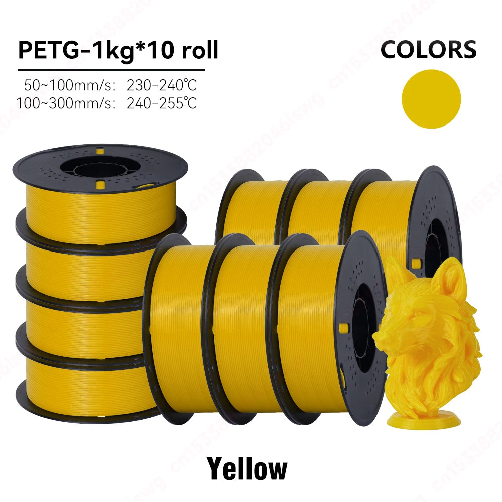 KINGROON 22LBS PETG filament 3D Printer Filament 5/10 Rolls 1KG