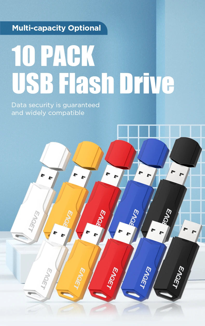 Eaget 10pcs/Pack USB 2.0 Flash Drive 4GB 8GB 16GB 32GB